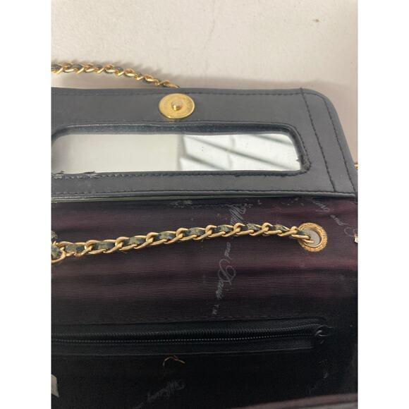 Whiting & Davis Women's Black Evening Purse Bag Crossbody Bag w/ Gold Chain‎ - Picture 12 of 16